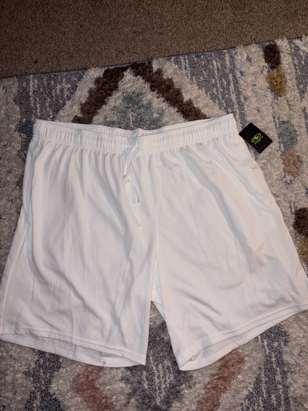 Athletic Works White Men's Mesh Athletic Shorts